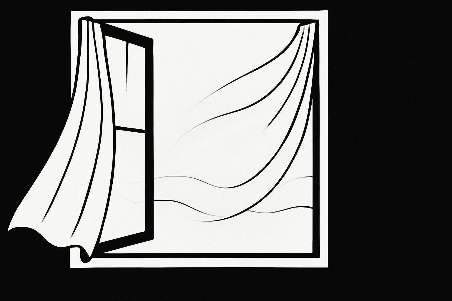 Minimalist open window suggesting space clearing and aura cleansing