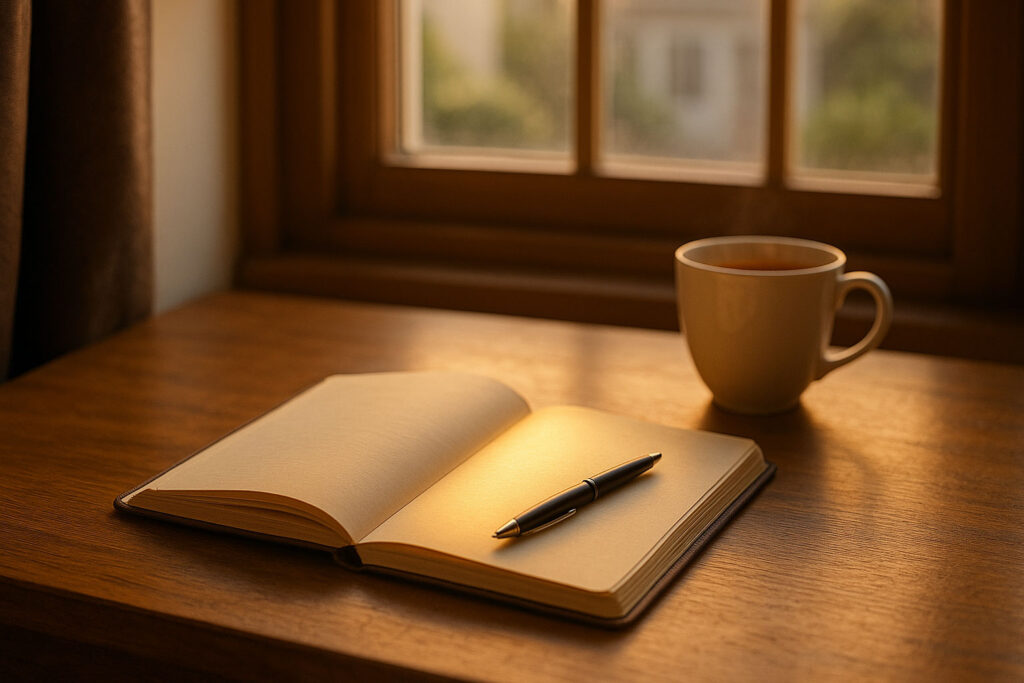 Belief Ladder Method Phase 1 journal and pen for identifying and shifting negative beliefs.