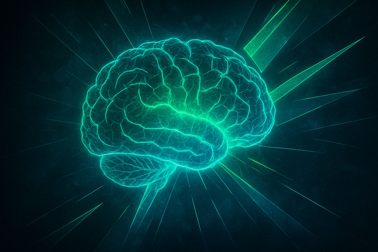 Abstract glowing brain reshaping into new forms