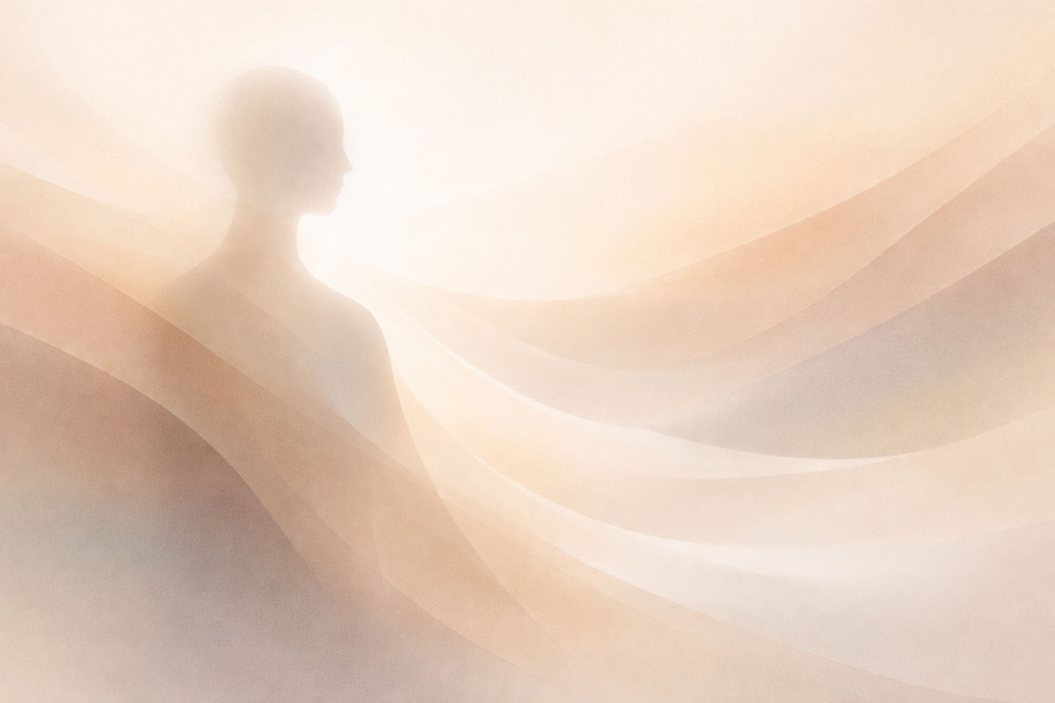 Abstract figure with soft gradients suggesting emotional detachment and mental space without numbness