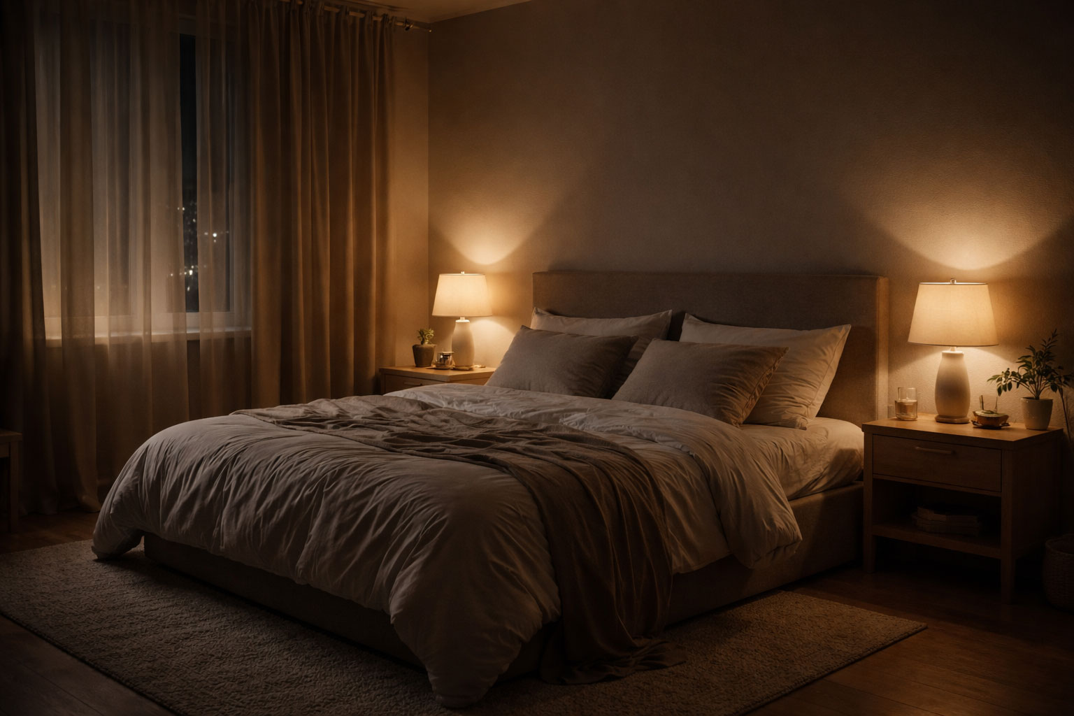 Calm bedroom setting supporting how to stop overthinking at night