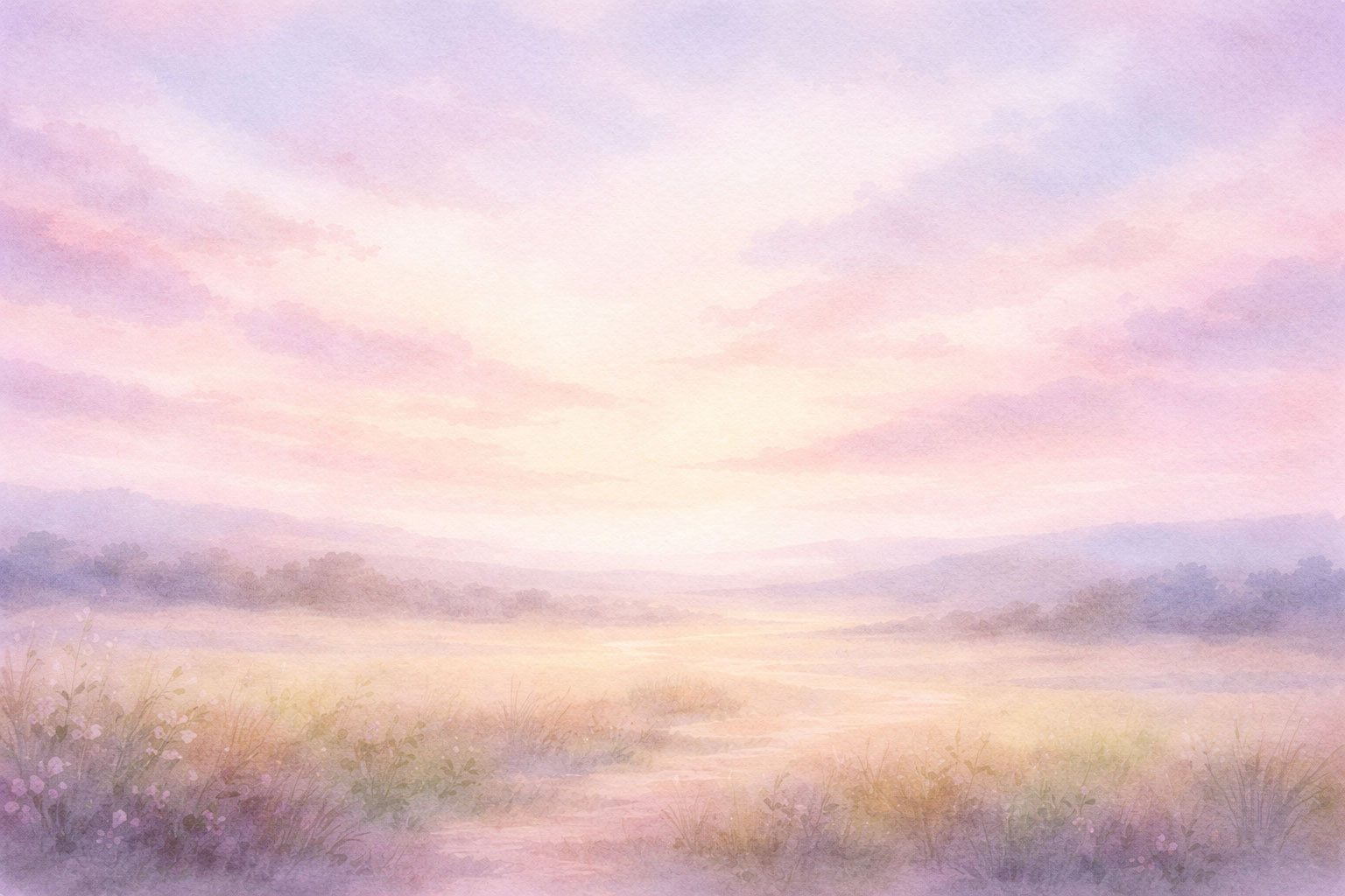 Watercolor horizon scene suggesting how to trust the process with calm patience