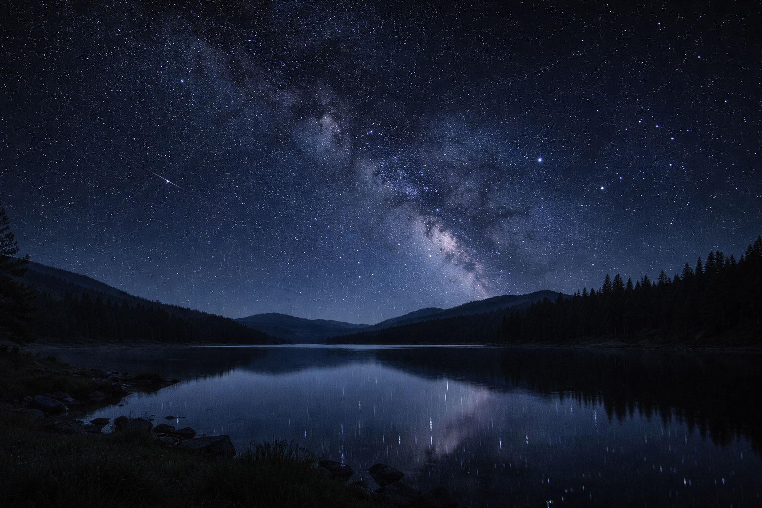 Starry lake reflection symbolizing how to trust the process across long timelines