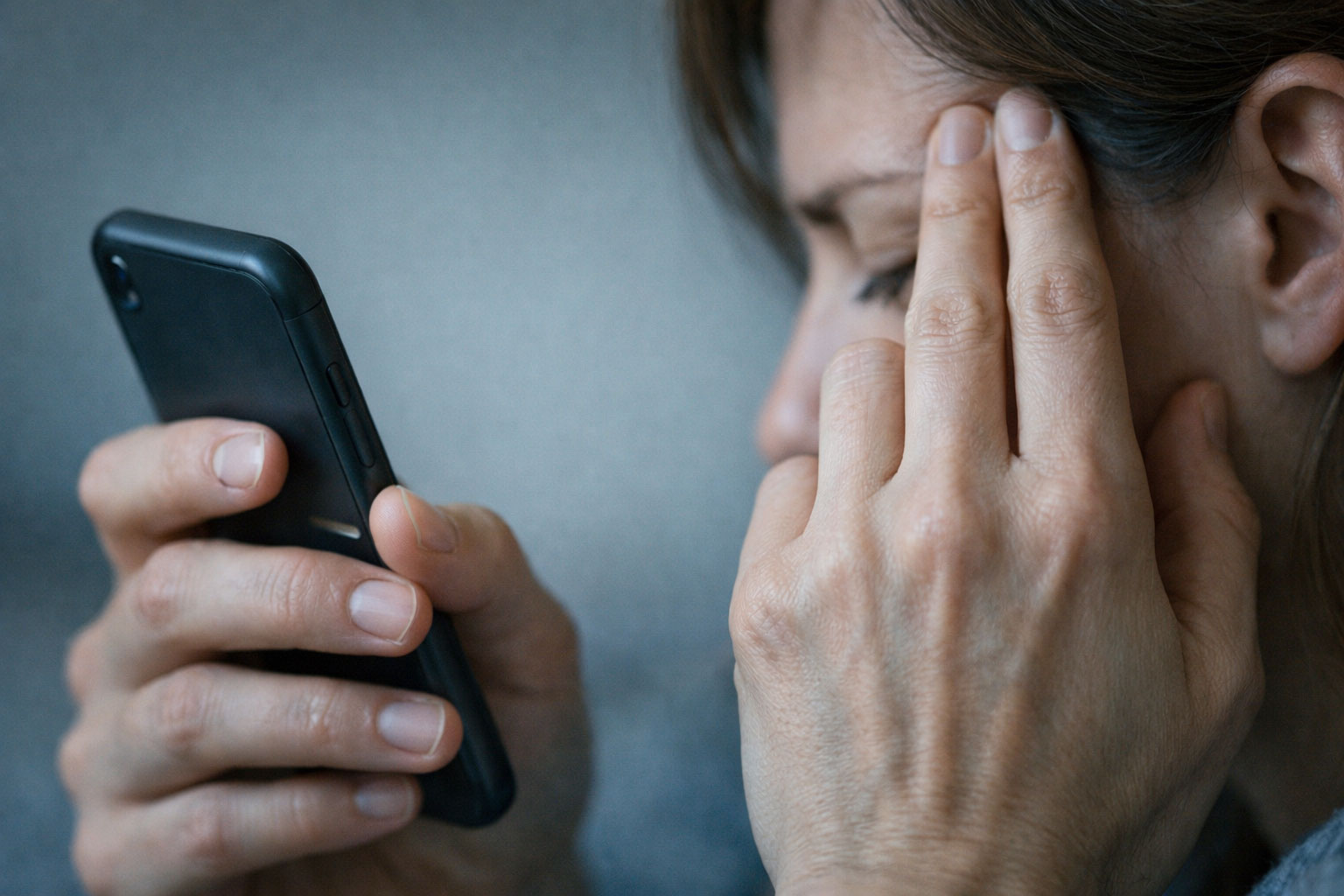 Post-call tension showing why you protect your energy from energy vampires in relationships