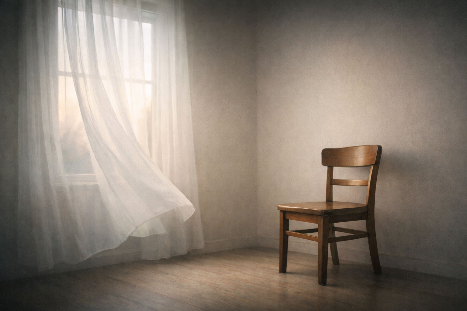 Empty space illustrating why letting go feels like losing control before clarity arrives