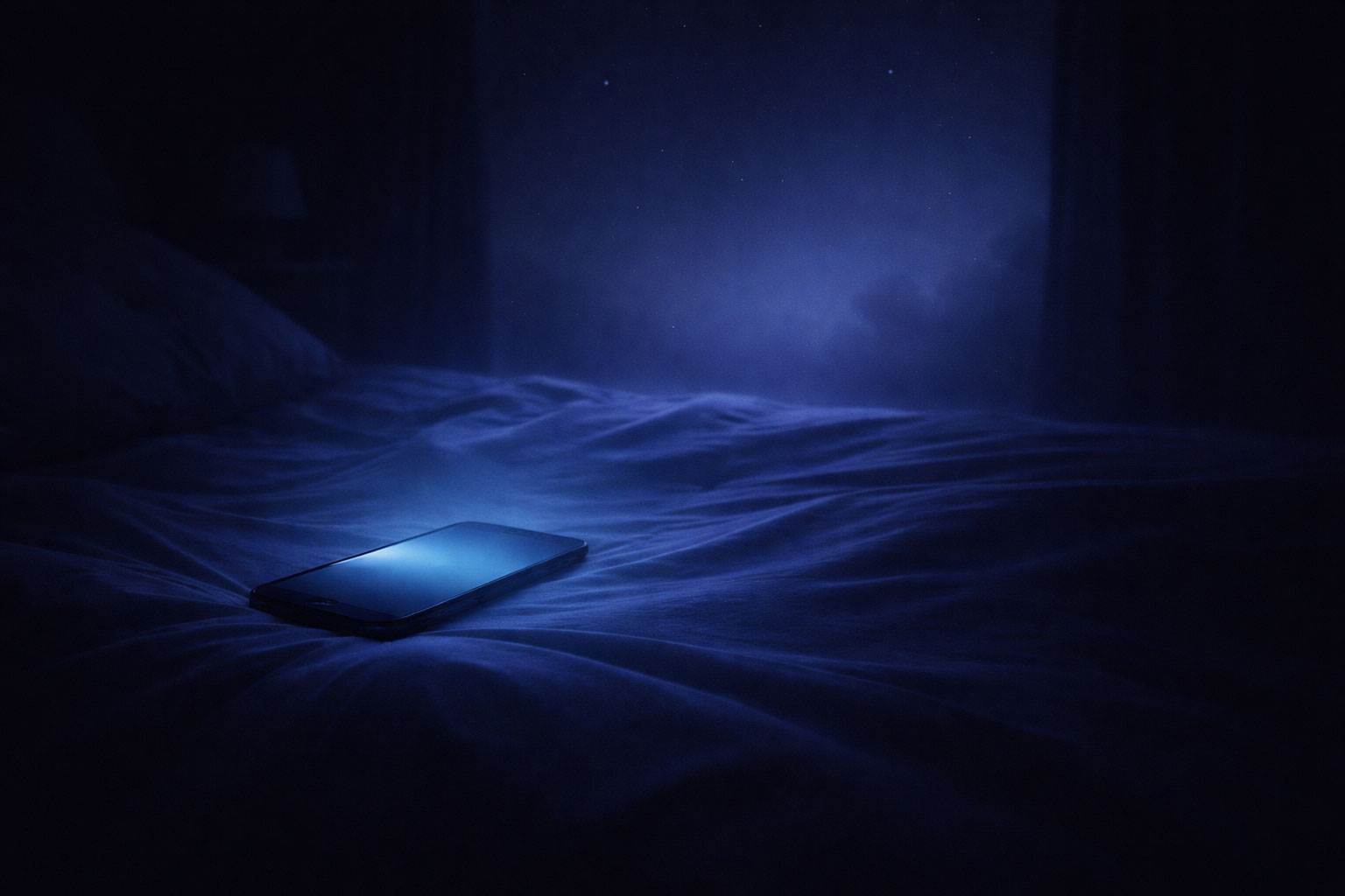 Abstract phone glow illustrates how to stop revenge bedtime procrastination by breaking the late-night scroll loop.