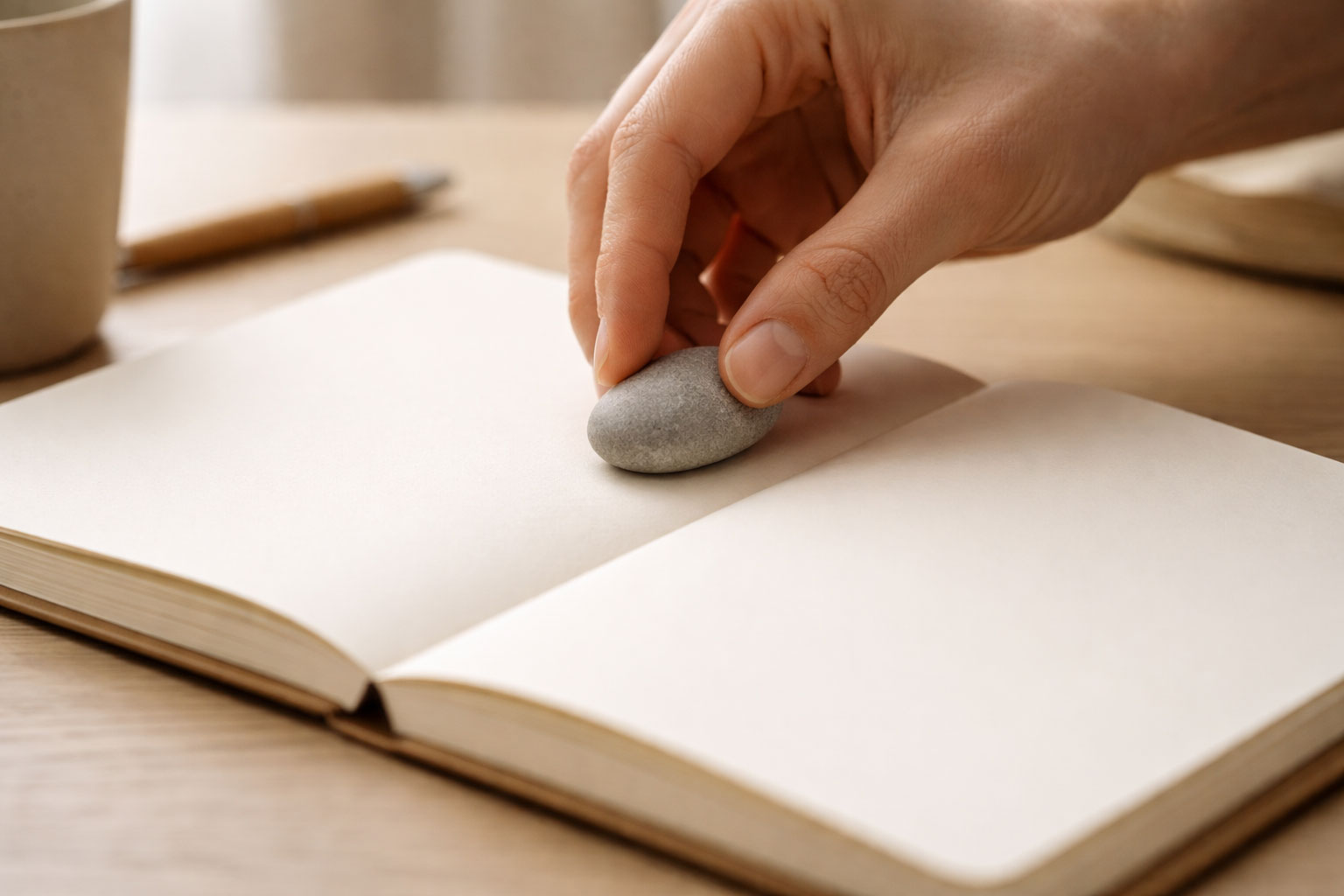 Hands practice how to stop ruminating about the past by shifting to sensation.